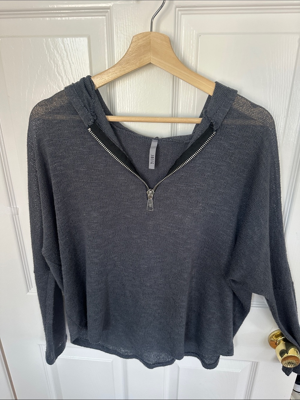 Joie Charcoal Half-Zip Knit Pullover